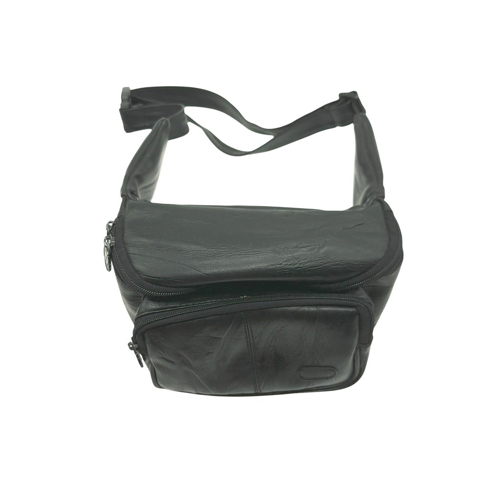 Laredo Black Leather Waist Bag Fanny Pack Adjustable Strap Zippered Pockets